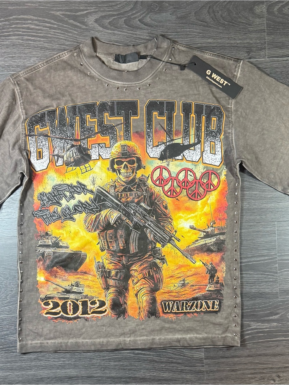 Men's Short Sleeve Graphic Tee - Brown/Orange Warzone